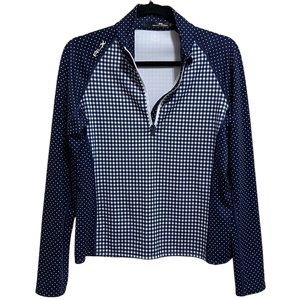 Ralph Lauren RLX Wicking Navy‎ Blue Long Sleeve 1/2 Zip Golf Women Medium Top